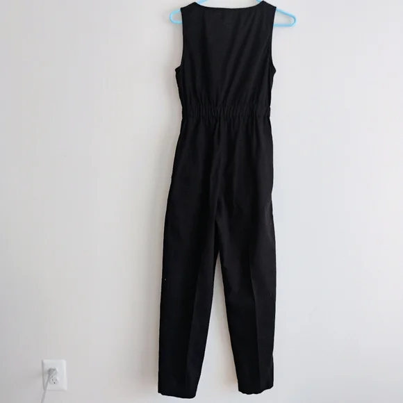 Lucy and Yak Jumpsuit Dungarees Organic Cotton Overalls Romper Black - Picture 13 of 14